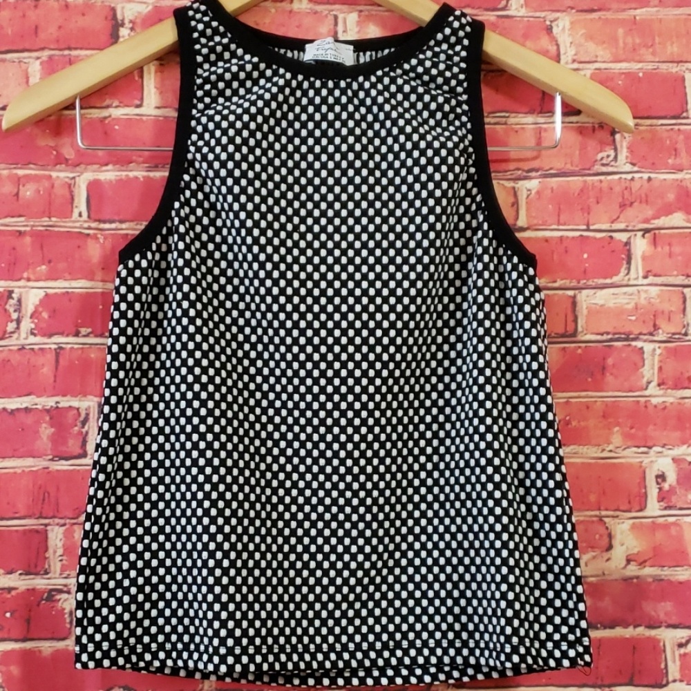 Zara trafaluc knit polka dot ladies top Small